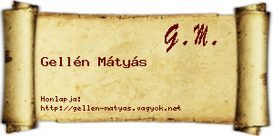 Gellén Mátyás névjegykártya