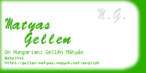 matyas gellen business card