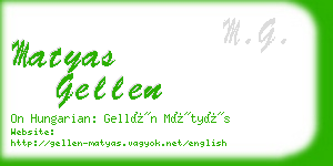 matyas gellen business card